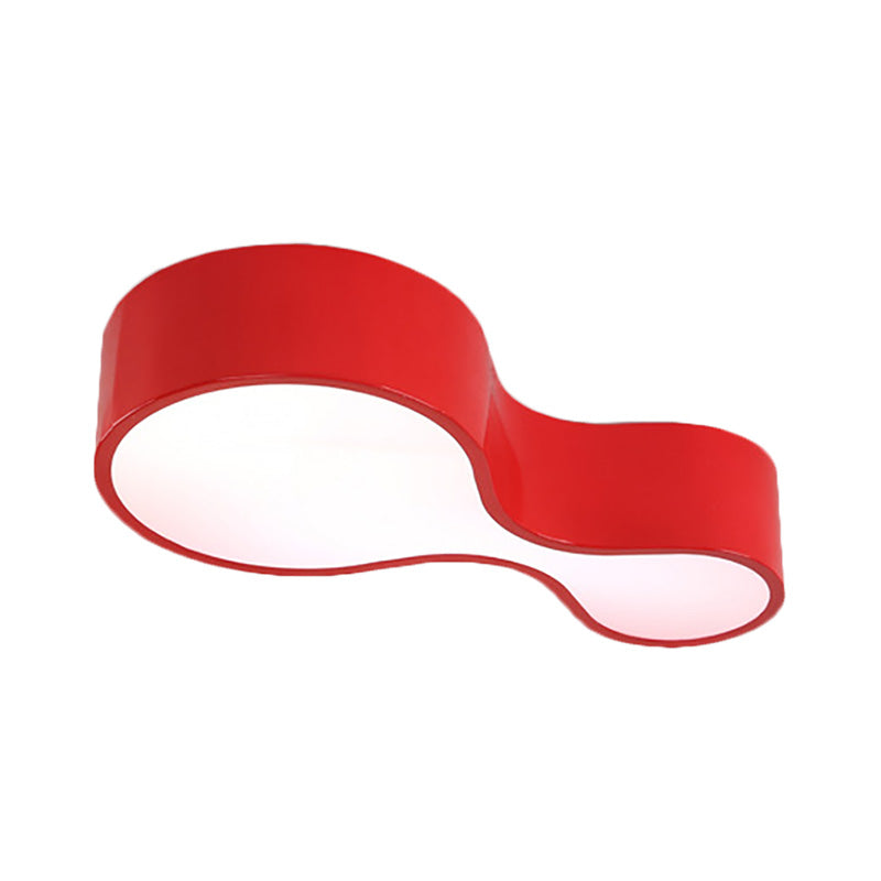 Contemporary Acrylic Led Flush Mount Light For Kindergarten - Red/Yellow/Blue/Green Gourd Shape