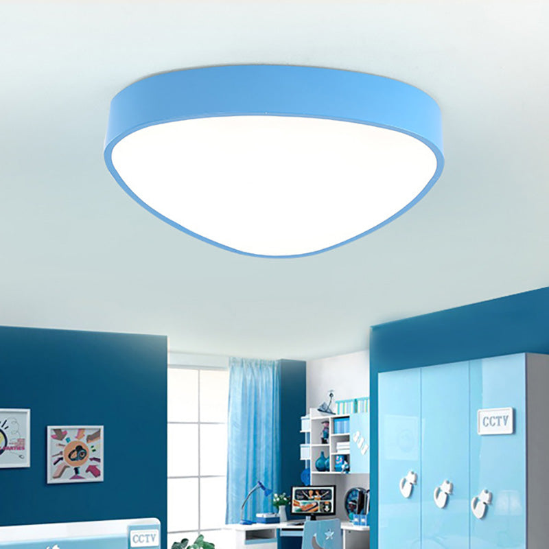 Modern Acrylic Triangle Ceiling Mount Light - Red/Blue/Yellow Led Flush Lamp 18’/23.5’ Dia