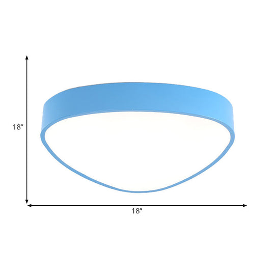 Modern Acrylic Triangle Ceiling Mount Light - Red/Blue/Yellow Led Flush Lamp 18’/23.5’ Dia