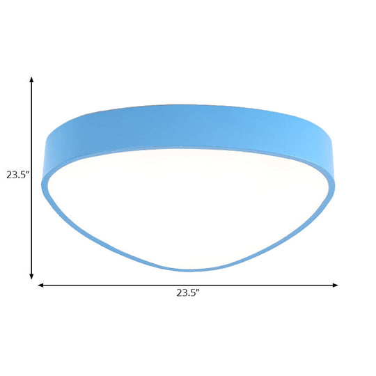 Modern Acrylic Triangle Ceiling Mount Light - Red/Blue/Yellow Led Flush Lamp 18’/23.5’ Dia