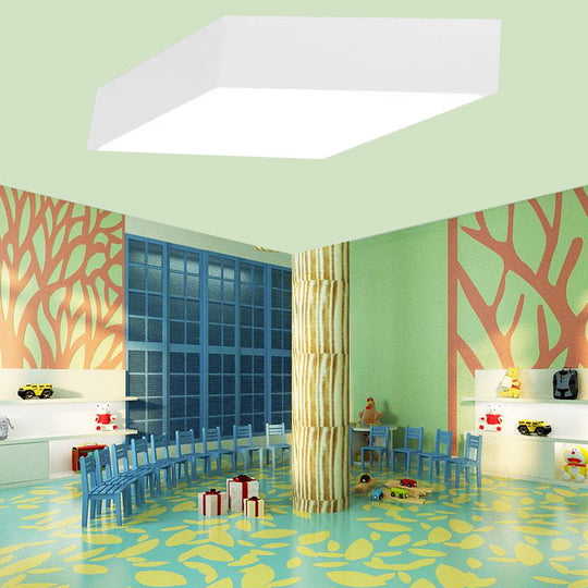 Modern Rhombus Led Ceiling Light For Kindergarten In Multiple Colors - Black White Red Yellow Green