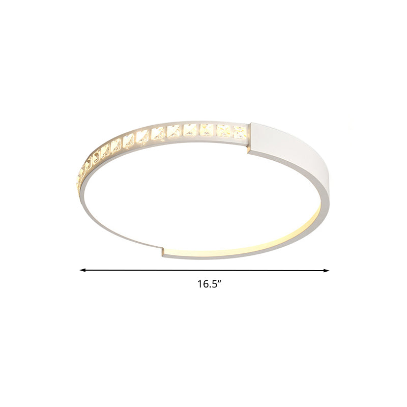 Modern White Acrylic Circle Flush Mount Ceiling Light For Kitchen
