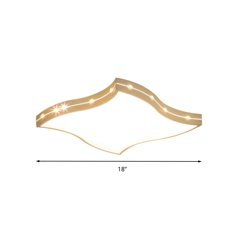 Modern Led Monochromatic Flush Mount Ceiling Light In White For Bedroom