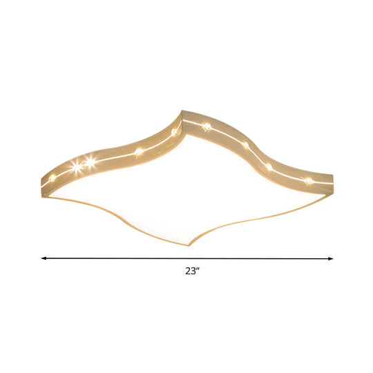 Modern Led Monochromatic Flush Mount Ceiling Light In White For Bedroom