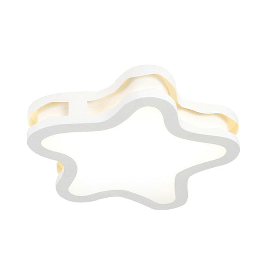 Cartoon Classroom Ceiling Light In White - Acrylic Flush Mount Fixture