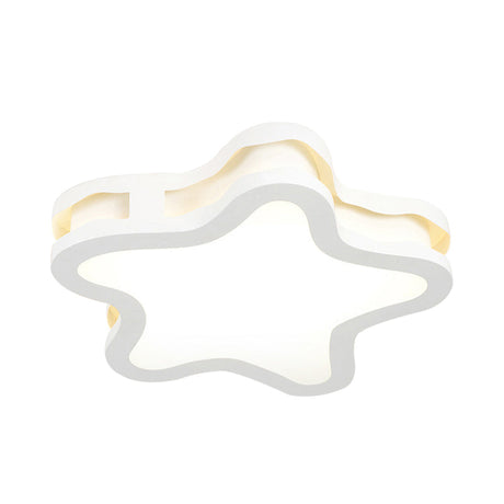 Cartoon Classroom Ceiling Light In White - Acrylic Flush Mount Fixture