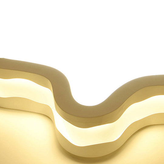 Cartoon Classroom Ceiling Light In White - Acrylic Flush Mount Fixture