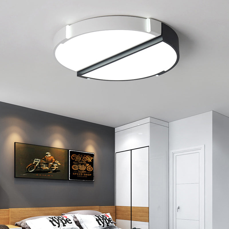 Monochromatic Acrylic Flush Mount Ceiling Light For Dining Room Black - White / 19.5’ White