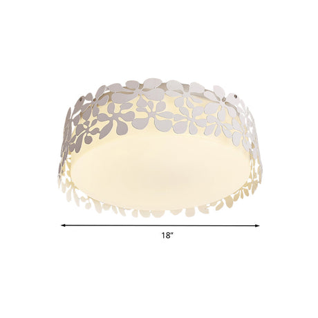 White Nordic Acrylic Flushmount Light For Circle Kid Bedroom Ceiling