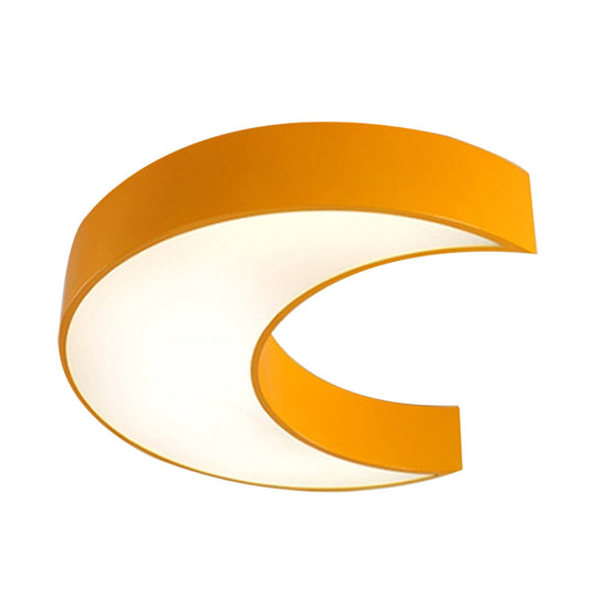 Kids’ Cartoon Moon Ceiling Light: Acrylic Flushmount Fixture For Nursing Room & Bedroom