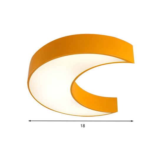 Kids’ Cartoon Moon Ceiling Light: Acrylic Flushmount Fixture For Nursing Room & Bedroom