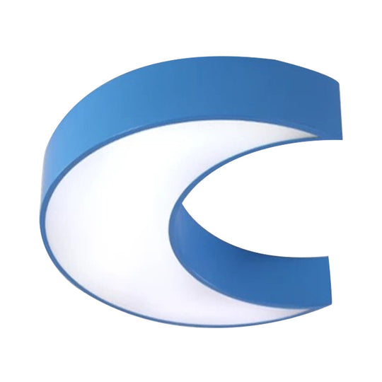 Kids’ Cartoon Moon Ceiling Light: Acrylic Flushmount Fixture For Nursing Room & Bedroom