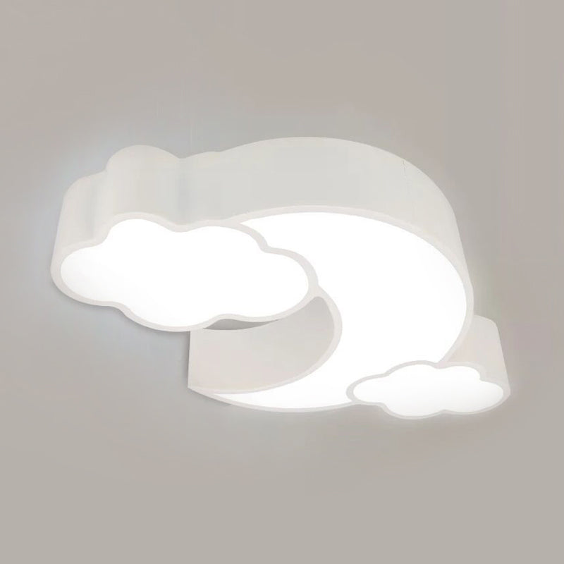 Cloudy Acrylic Flush Mount Ceiling Light For Classroom Or Childs Bedroom