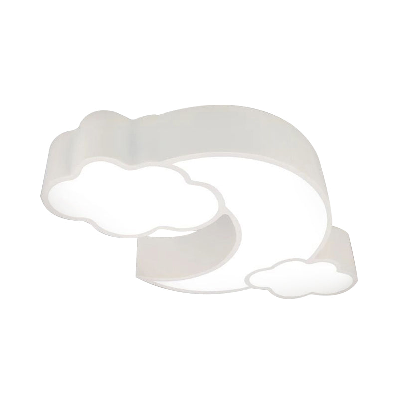 Cloudy Acrylic Flush Mount Ceiling Light For Classroom Or Childs Bedroom