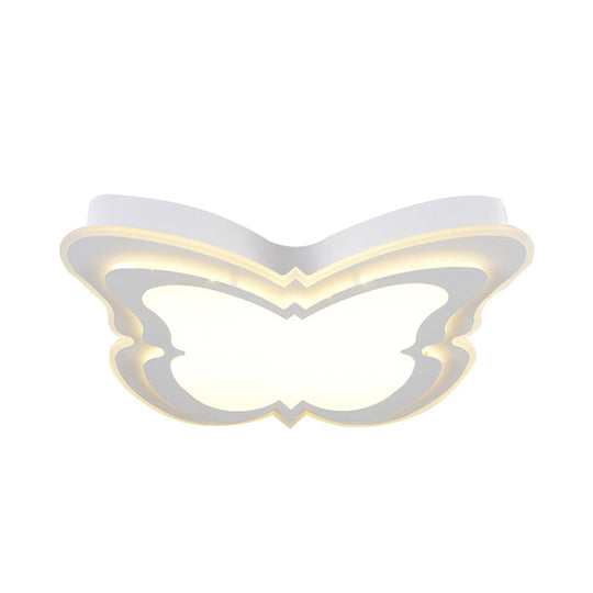 Kindergarten Ceiling Light Fixture: Cartoon Flush Mount With Butterfly Acrylic Design