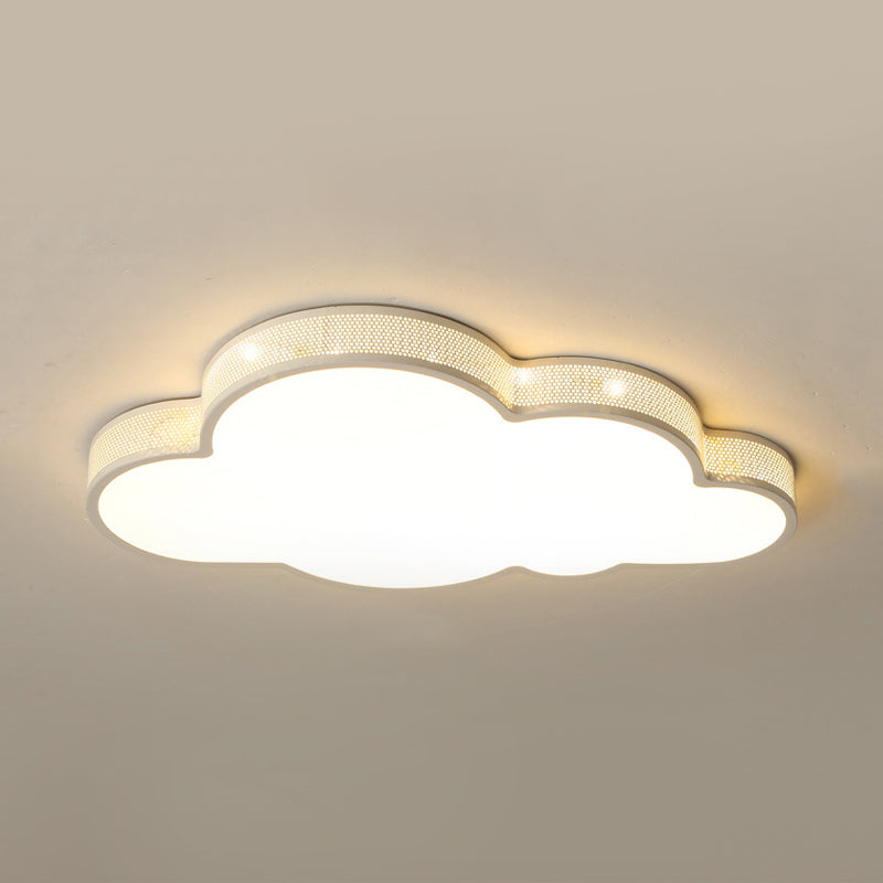 Cloud - Themed Kid Bedroom Acrylic Art Deco Flush Mount Ceiling Light White / 21.5’ Warm
