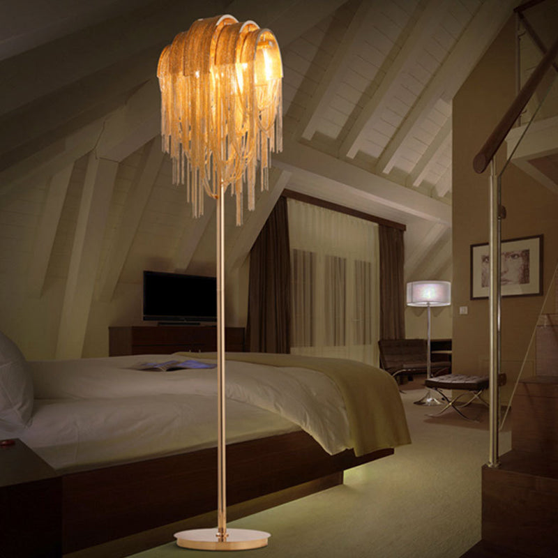 Simplicity Led Floor Light With Aluminum Shade For Reading & Flow Lighting In Living Room