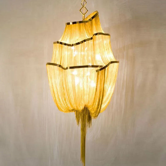 Led Aluminum Flow Chandelier Pendant Light Kit For Contemporary Living Room