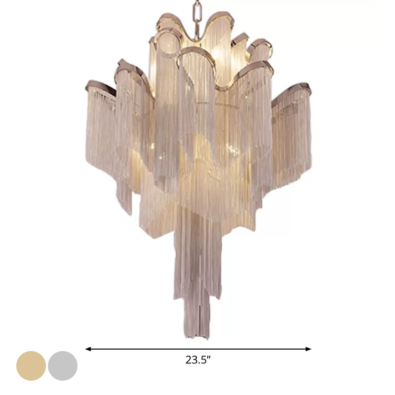 Nordic Led Aluminum Ceiling Chandelier For Living Room - Stylish Pendant Light Fixture