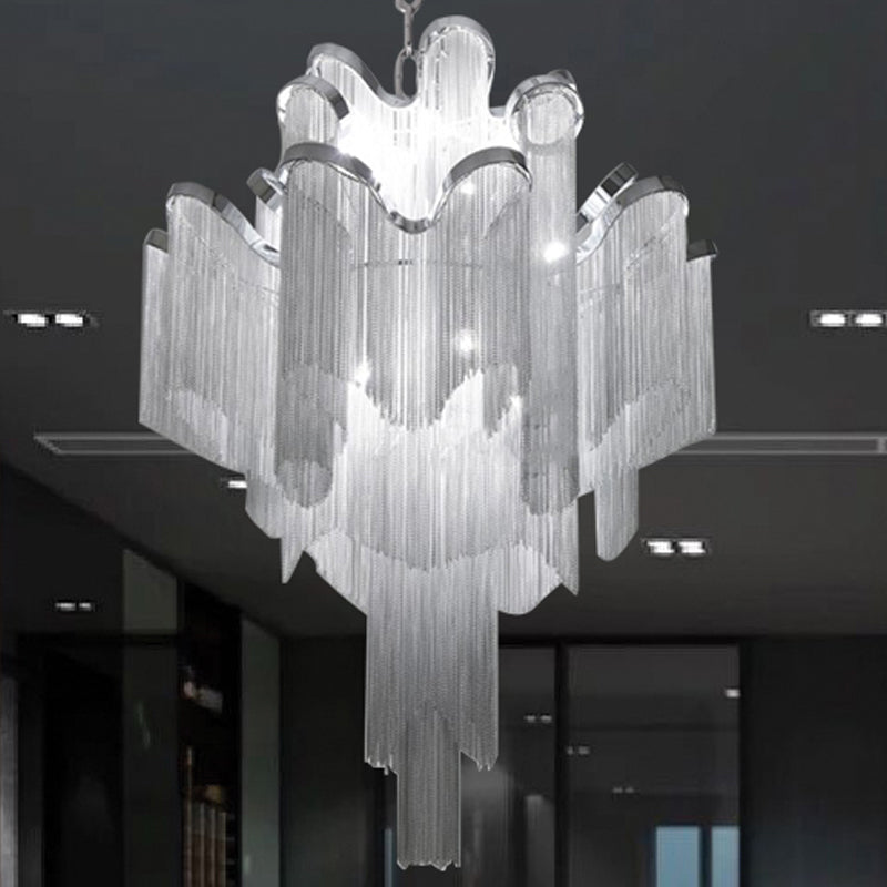 Nordic Led Aluminum Ceiling Chandelier For Living Room - Stylish Pendant Light Fixture