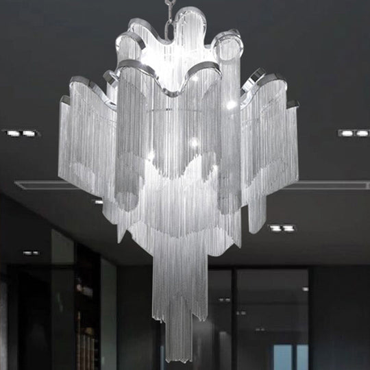 Nordic Led Aluminum Ceiling Chandelier For Living Room - Stylish Pendant Light Fixture