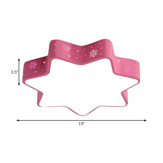 15/19/23 Macaron Star Ceiling Mounted Led Flush Light In Pink/Blue For Kids Bedroom - Warm/White/2