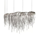 Contemporary Led Chainmail Chandelier: Aluminum Suspension Pendant Light For Living Room