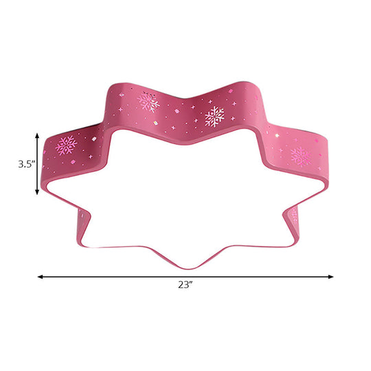 15/19/23 Macaron Star Ceiling Mounted Led Flush Light In Pink/Blue For Kids Bedroom - Warm/White/2