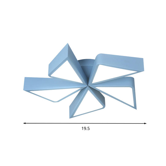 Kindergarten Acrylic Led Ceiling Light Fixture - Art Deco Flush Mount Windmill Design