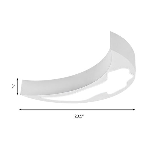 Modern Acrylic Led Moon Shade Ceiling Light For Kindergarten - 16’ Or 23.5’ Diameter White Orange