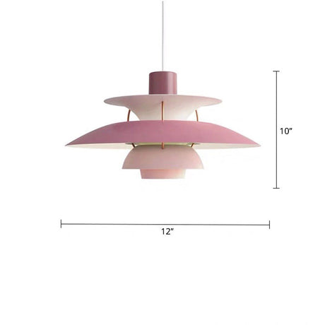 Sleek Metal Pendulum Ceiling Lamp With Tiered Design For Dining Room