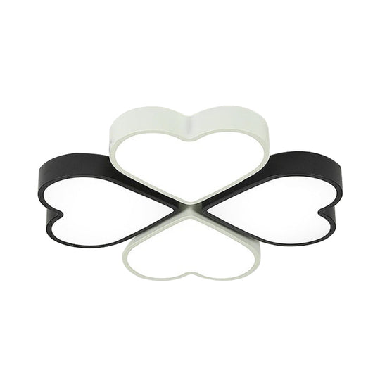 Kids’ Designer Heart Flush Mount Ceiling Light With Acrylic Fixture - Ideal For Bedrooms