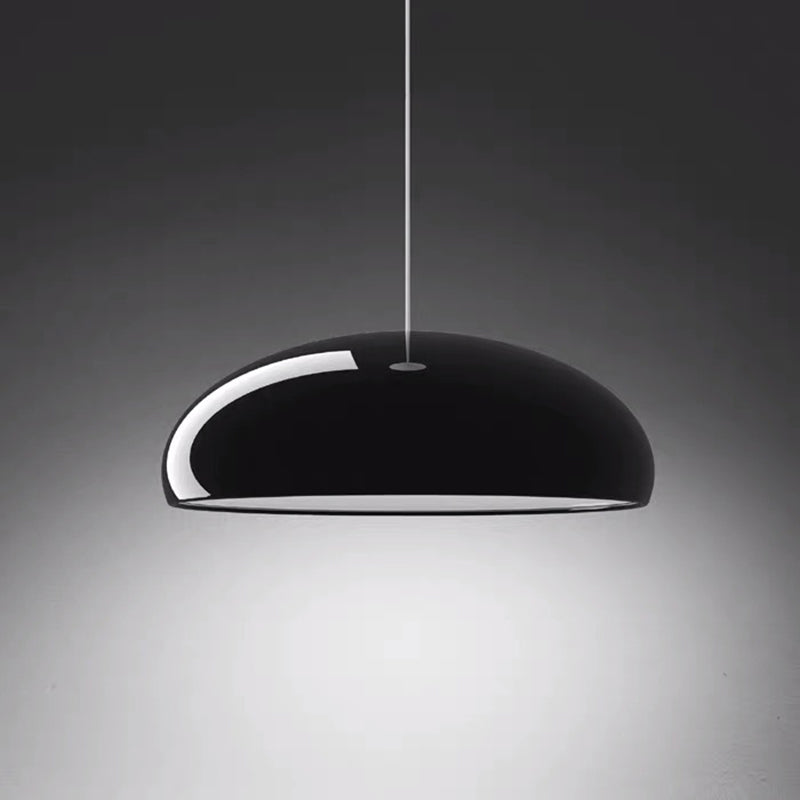 Modern Metal Pendant Light With Bowl Shade - Contemporary 1-Light Suspension For Dining Room Black /
