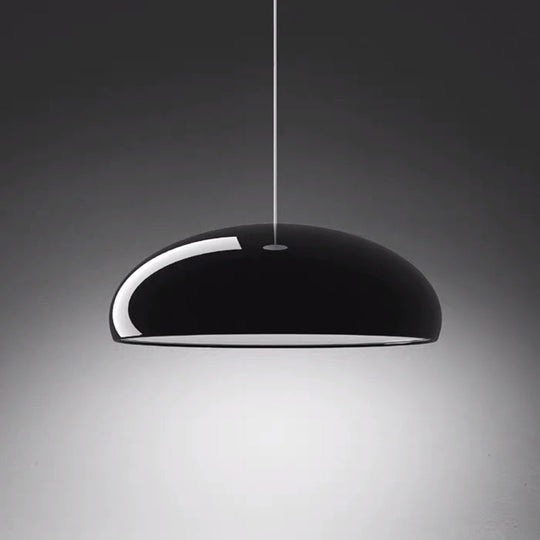Modern Metal Pendant Light With Bowl Shade - Contemporary 1-Light Suspension For Dining Room Black /