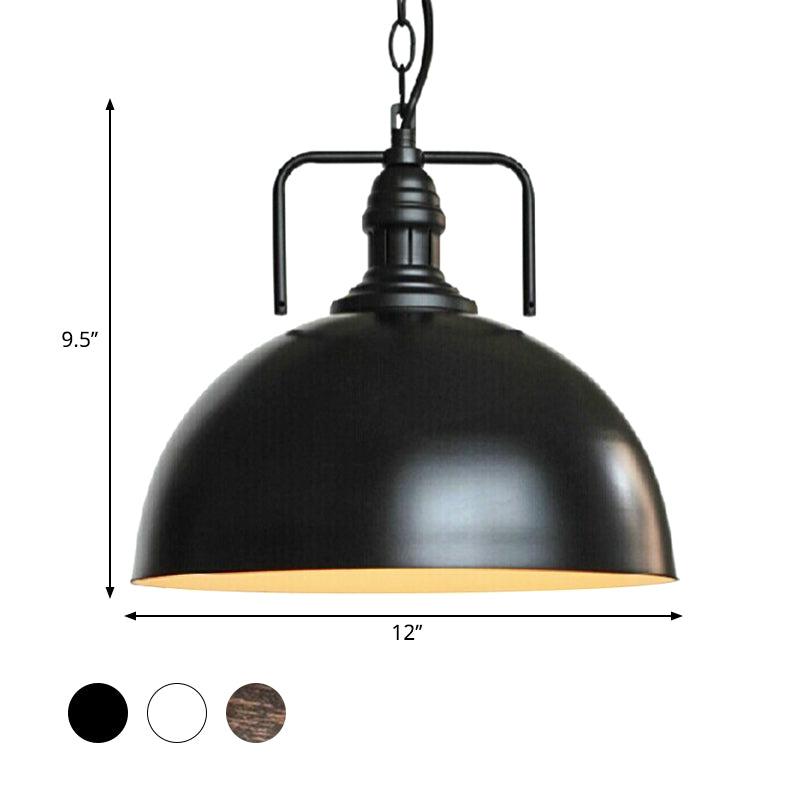 Metallic Suspension Lamp With Swivel Joint - Warehouse Dome Hanging Light Kit
