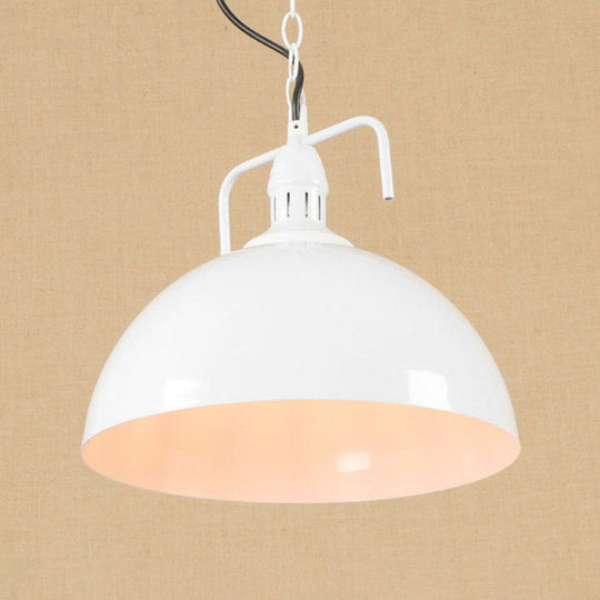 Metallic Suspension Lamp With Swivel Joint - Warehouse Dome Hanging Light Kit