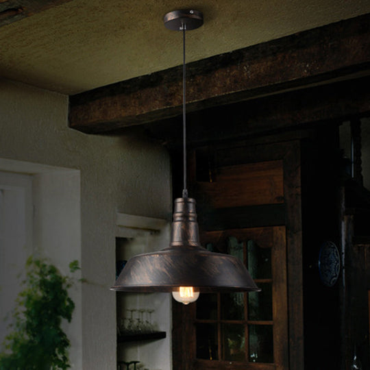 Metallic Pendant Light Barn Shade - Industrial Down Lighting For Kitchen