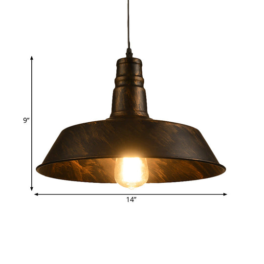 Metallic Pendant Light Barn Shade - Industrial Down Lighting For Kitchen