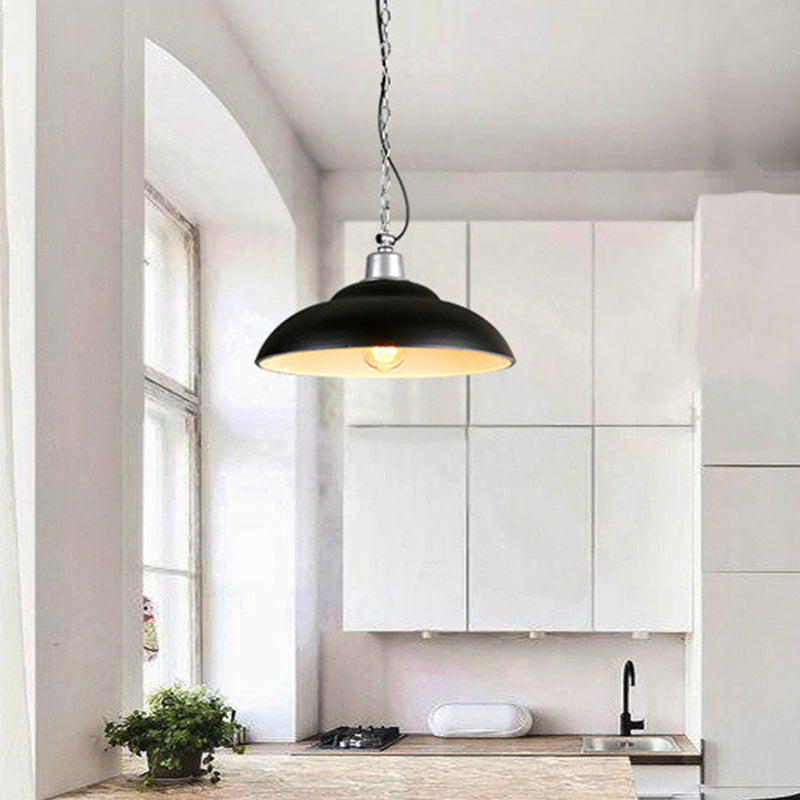 Double Bubble Pendant Lamp - Industrial Black Metal Suspension Lighting For Kitchen