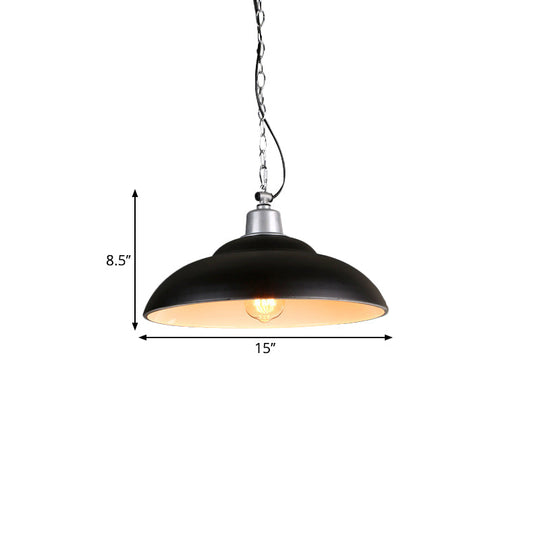 Double Bubble Pendant Lamp - Industrial Black Metal Suspension Lighting For Kitchen