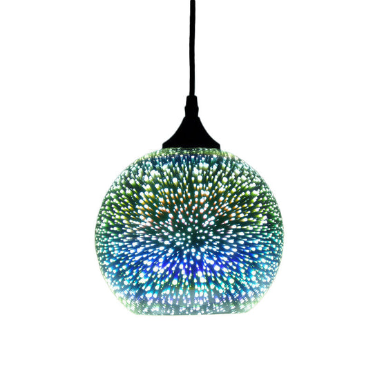 Modern Firework Glass Pendant Lamp For Dining Room With 1 Bulb - Geometry Design