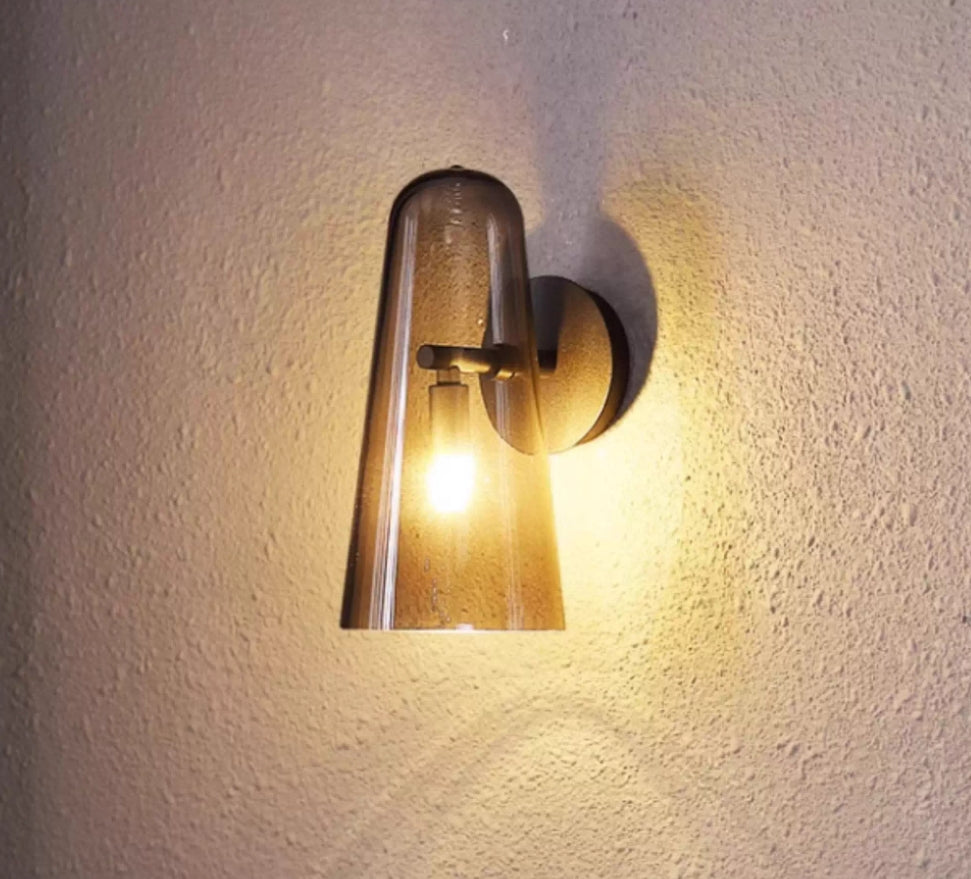 Minimalist Gold Kitchen Wall Sconce with Cone Clear Glass Shade