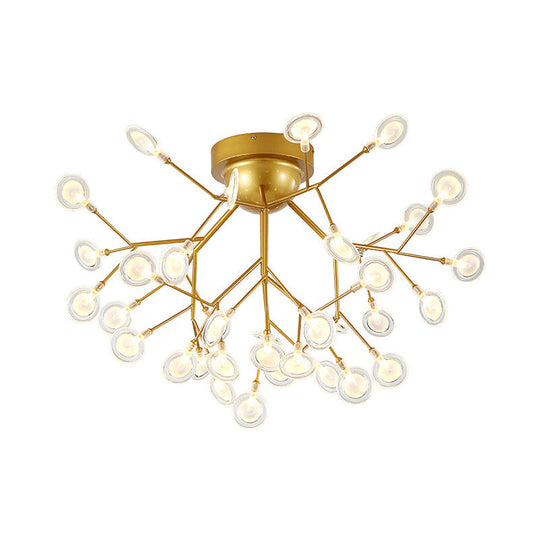 Modern Leaf-Shaped Led Ceiling Lamp For Bedroom - Acrylic Flush Mount