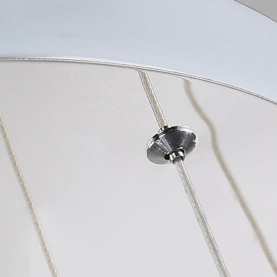 Modernist Glass Multi Light Pendant For Living Room With Orb Cream Shade And White Suspension