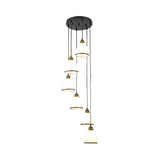 Sleek Opal Glass Spiral Pendant Ceiling Light For Living Room
