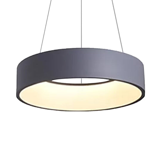 Minimalist Metal Ring Integrated Led Pendant Light - 3 Size & Color Options For Dining Room