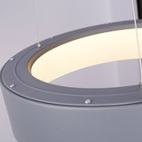 Minimalist Metal Ring Ceiling Light - 18/23.5/31.5 Dia White/Gray/Black Integrated Led Pendant