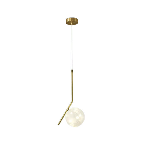 Sleek Brass Sphere Led Pendant Lamp For Modern Dining Rooms