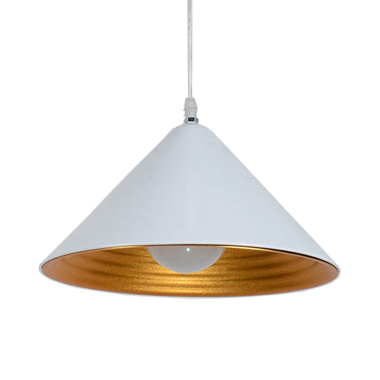 Contemporary Metal Ceiling Lamp Cone Shade With Gold Ripple Inside - Wide Options Elegant Hanging