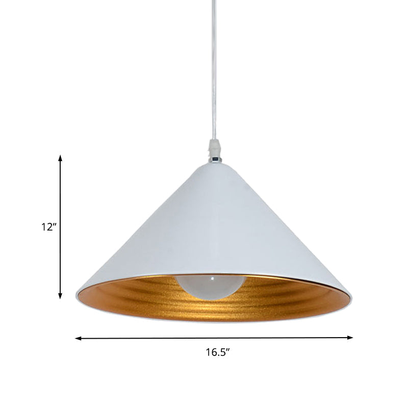 Contemporary Metal Ceiling Lamp Cone Shade With Gold Ripple Inside - Wide Options Elegant Hanging